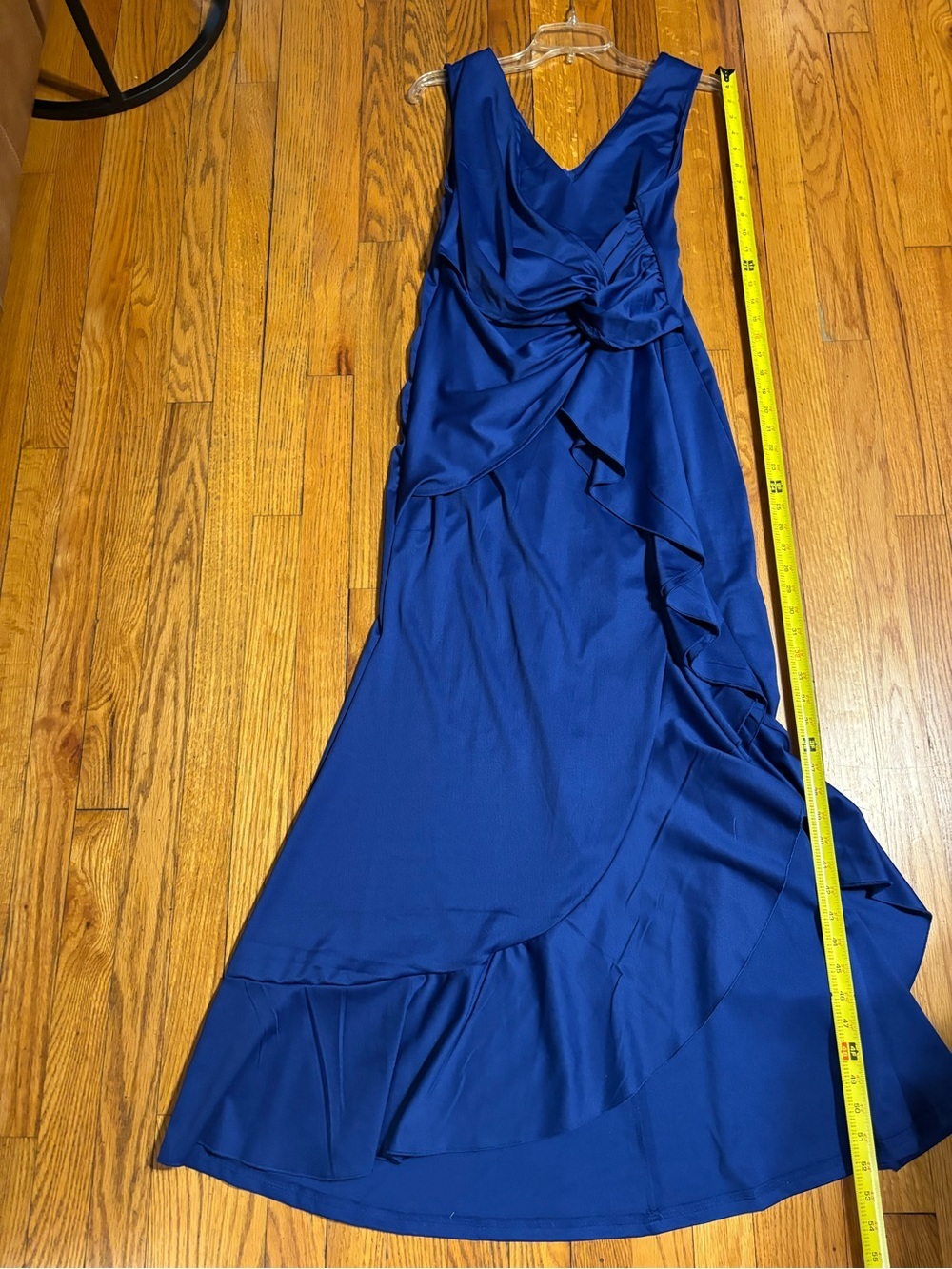 Amazon Royal Blue High-Low Ruffle V-Neck Dress - Picture 9 of 13
